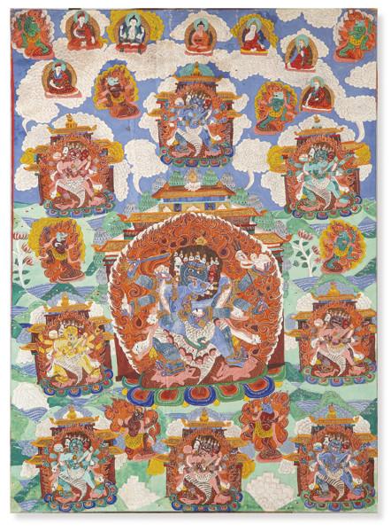  Tanka tibetana pintada sobre tela, ff. S. XIX pp. S. XX.